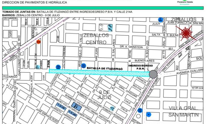 Florencio Varela – Interrupción al tránsito en calle Batalla de Ituzaingó